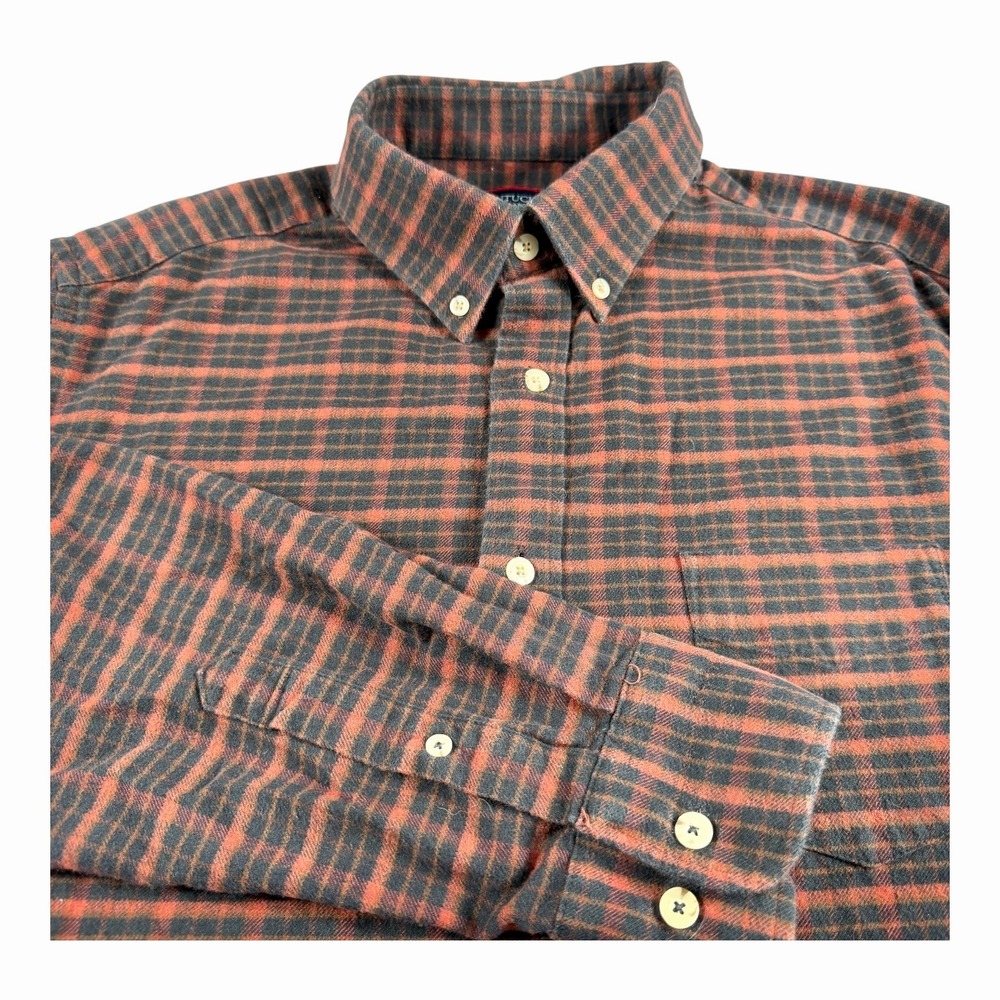 UNTUCKit Martino Slim Fit Plaid Flannel Shirt Mens Large Red Black 41171